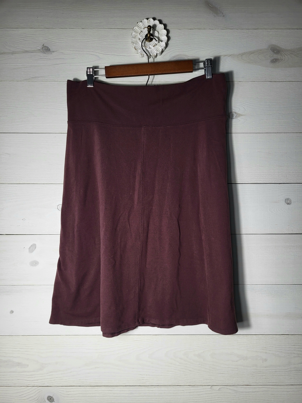 Athleta Skirt Fold Over Waist Nusa Brown Soft Relaxed Fit Plus Size.